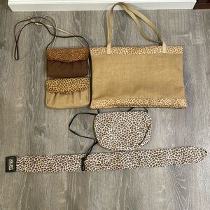 Assortment of Leopard Purses and Matching Belt